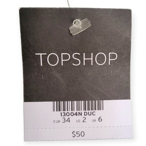 Topshop Sage Tie-Sleeve Viscose Blouse NWT Size 2 - Picture 4 of 10